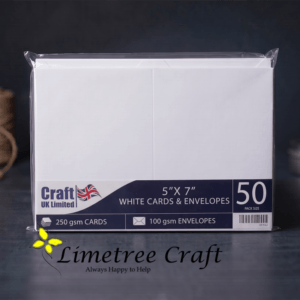 CRAFT UK White Straight Edge Cards and Envelopes