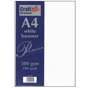 Craft UK PR 00121 Hochzeitskarten Im Gehämmerten Look - 100 Blatt A4, 300 G/m², Weiß - Perfekt Für Einladungen & Grußkarten