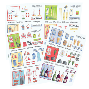Male Icons  "Die-Cut" Decoupage Craft uk