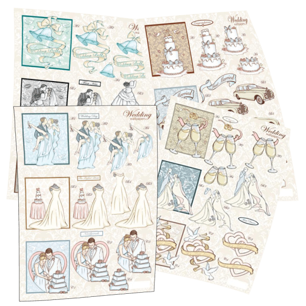 Wedding die cut decoupage and wording