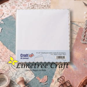 CRAFT UK Card and Envelopes - White - Scalloped